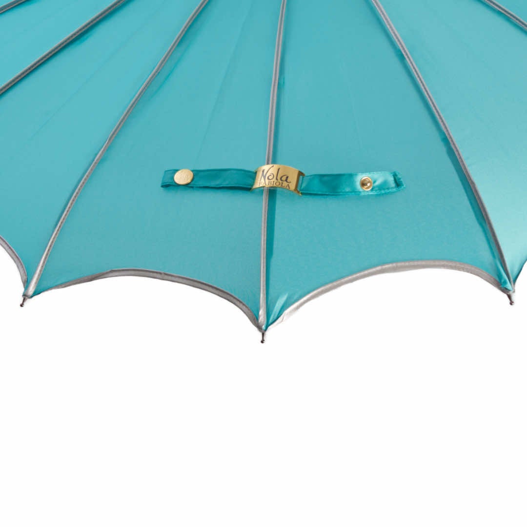 Audrey Hepburn would love this tiffany blue parasol. | Nola Fabiola